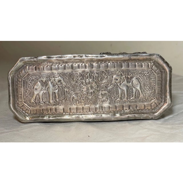 Antique 19th Century Sterling Silver Indian Repousse Tooled Betel Casket Box Jar For Sale - Image 13 of 18