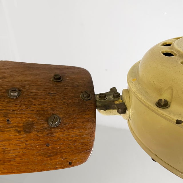 Mid-Century Modern Italian Beige Metal and Wood Marelli Ceiling Fan from Casablanca, 1999 For Sale - Image 16 of 18