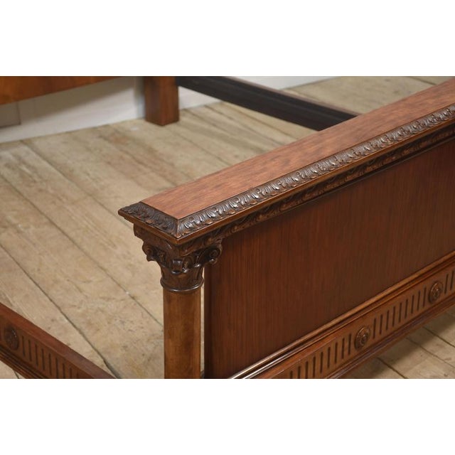 Carved Mahogany Super King Size Bed Frame, 1890s For Sale - Image 10 of 12