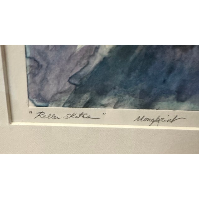This monoprint titled “Roller Skates” is by Maryland Artist Yolanda Rossi-Fredfriske. Beautiful moment in childhood...