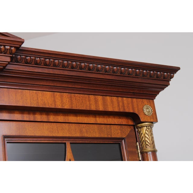 Kindel Neoclassical Mahogany Breakfront Bookcase For Sale - Image 13 of 18