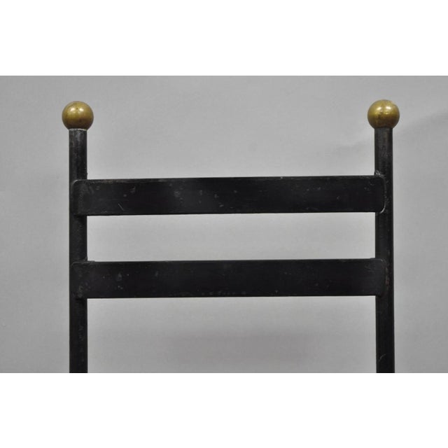 Vintage Arthur Umanoff Wrought Iron Ladder Back MCM Dining Chairs - Set of 4 For Sale In Philadelphia - Image 6 of 18