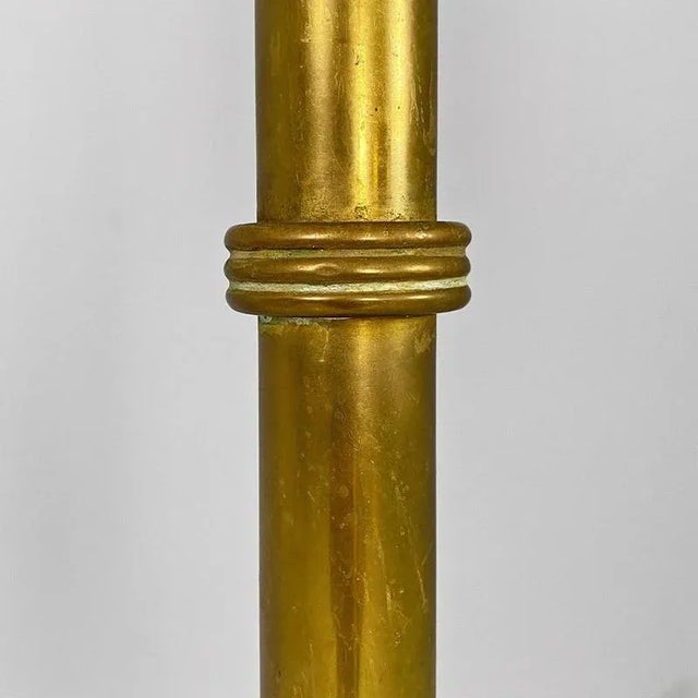 Mid-Century Modern Italian Art Deco Style Brass Floor Lamp, 1940s For Sale - Image 11 of 16