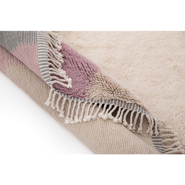 Ivory Premium Hand-Knotted Moroccan Wool Rug | 11'8" X 9'4" | One of a Kind For Sale - Image 8 of 8