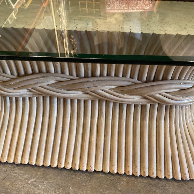 1970s McGuire White Wheat Coffee Table For Sale In Atlanta - Image 6 of 13
