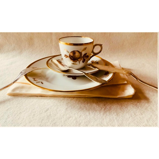 1960s Royal Copenhagen Brown Rose Breakfast Set - 3 pcs For Sale - Image 15 of 18