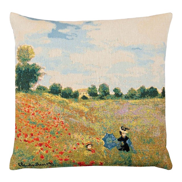 Poppyfields Tapestry Cushion With Feather Filler - 46x46cm (18"x18") For Sale