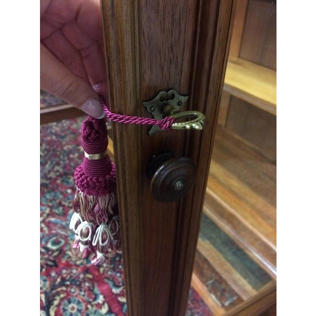 Antique Victorian Bookcase, Walnut Bookshelf With Glass Doors For Sale - Image 11 of 18