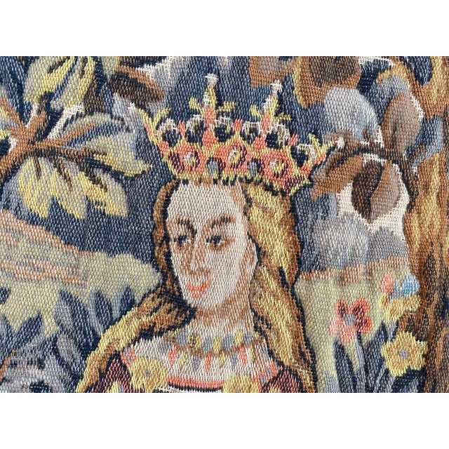Vintage Medieval Design French Tapestry For Sale - Image 13 of 16