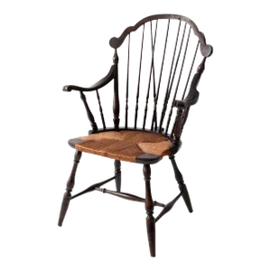 Antique Windsor Arm Chair With Rush Seat