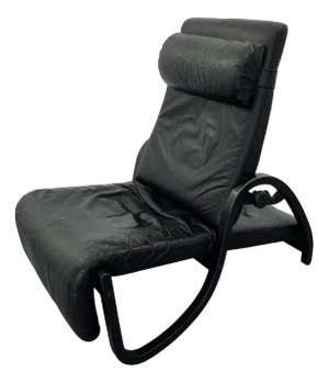 Sinus Lying Leather Black Chair from Westnofa, 1970s