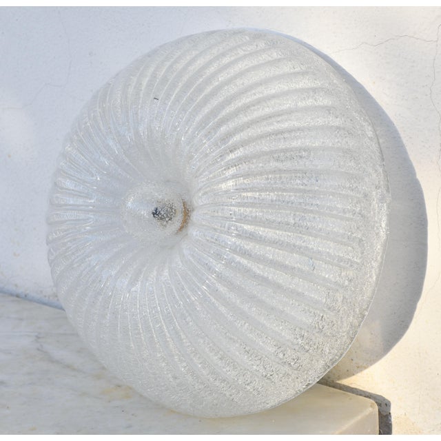 Italian Midcentury Murano Glass Flush Mount Light Barovier Style, 1970s For Sale - Image 11 of 13