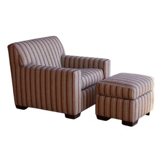 Fantastic Christian Liaigre Upholstered Chair and Ottoman, 2010s For Sale