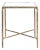 Jessa Metal Square End Table in Brass with Glass Top For Sale