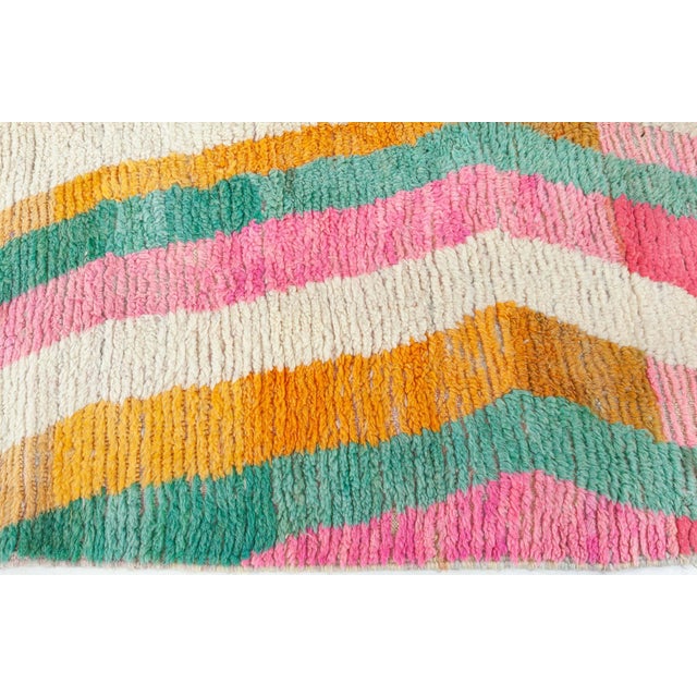 Textile Geometric Modern Tribal Waves Soft White Rug "Blush Dune" by Doris Leslie Blau For Sale - Image 7 of 9