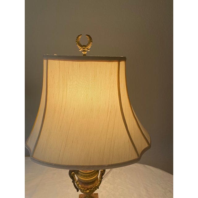 Brevettato Italian Gilt Bronze/Brass Marble Lamps - A Pair Excellent Mint Condition Late 20th Century For Sale - Image 11 of 12