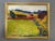 FRESH FIELDS Size: 9.5 x 11.4 inches (including frame) Oil on Board A lively mid-century post-impressionist landscape...