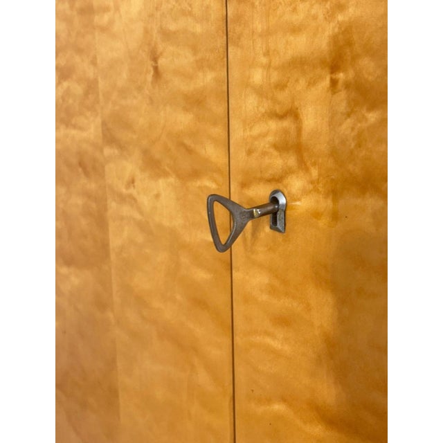 Brown Mid-Century Modern Wardrobe in Birch For Sale - Image 8 of 11