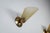 Vintage Brass Sconces with Decorated Yellow Glass Shades, 1960s, Set of 3 For Sale - Image 13 of 18