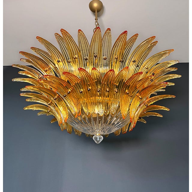 Vintage Hanging Light with 82 Amber Glasses, 1990s For Sale - Image 18 of 18
