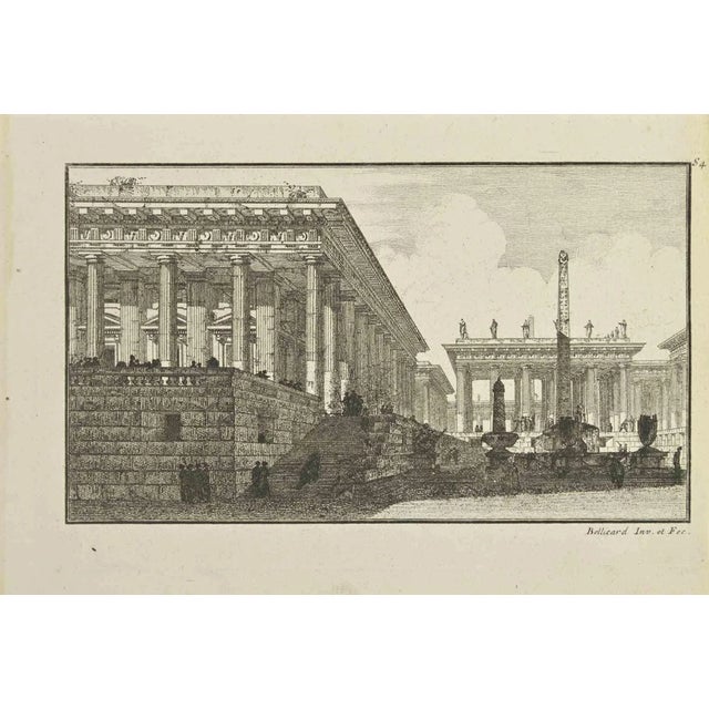 Jérôme Charles Bellicard, Roman Forum, Etching, 18th Century For Sale