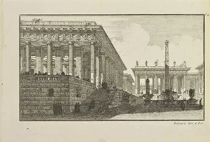 Jérôme Charles Bellicard, Roman Forum, Etching, 18th Century
