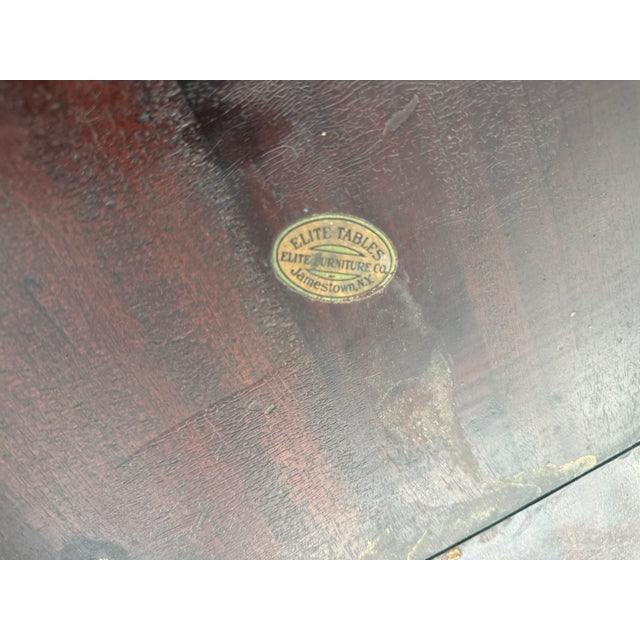 Antique Elite Furniture Co Mahogany Gate Leg Drop Leaf Expandable Table For Sale - Image 16 of 16