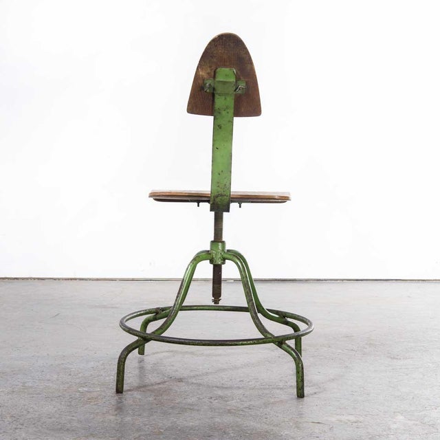 Brown Czech Industrial Swivel Chair, 1950s For Sale - Image 8 of 12