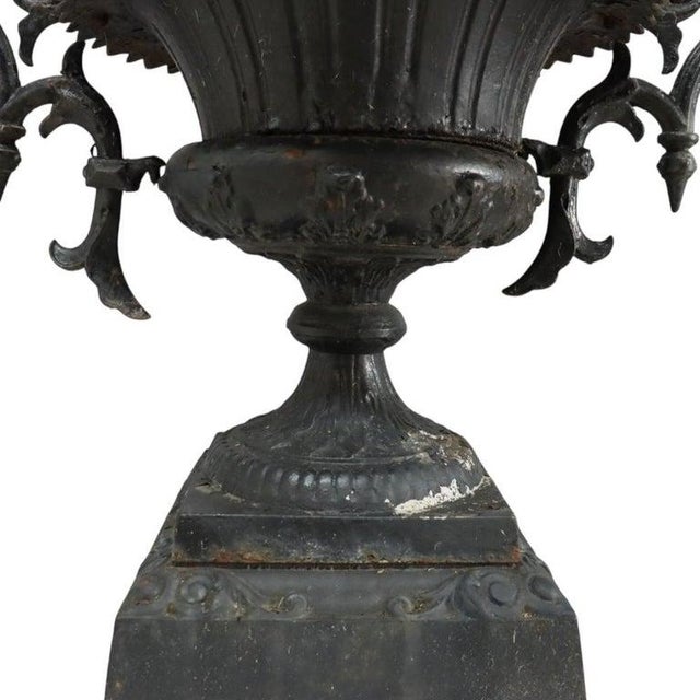 Classical Roman-Greco Cast Iron Garden Urn, Manner of Fiske, C1890 For Sale - Image 4 of 10