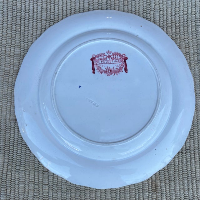 A Pair of Antique Staffordshire "Palestine" Pink Transfer Decorated Plates, 1830’s For Sale - Image 10 of 12