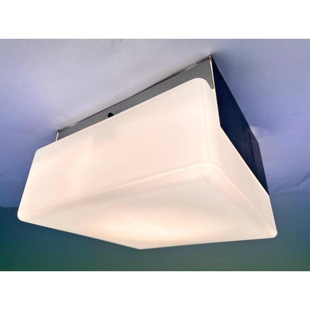 1970s Mid-Century Flush Mounts in Glass and Metal, Czechoslovakia, 1970s, Set of 2 For Sale - Image 5 of 9