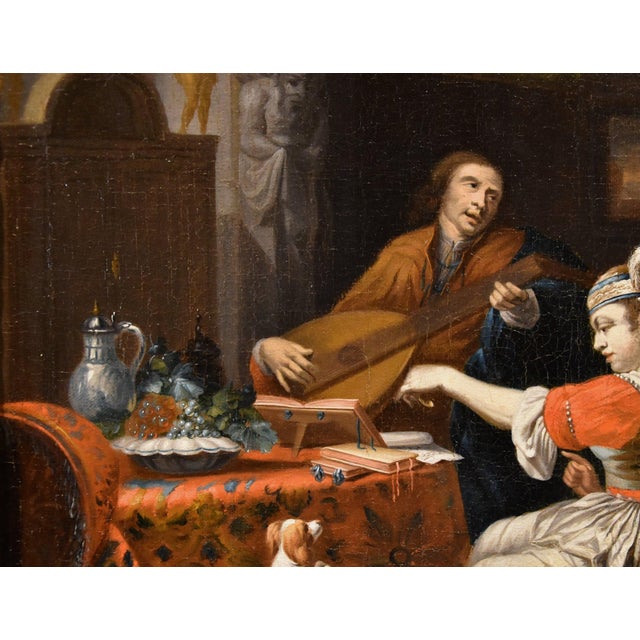 Follower of Gabriel Metsu, Lute Player, 1720, Oil on Canvas, Framed For Sale - Image 13 of 16