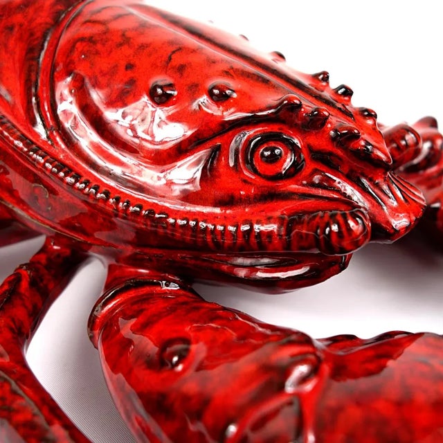 Large Decorative Red Ceramic Lobster, Italy For Sale - Image 10 of 14