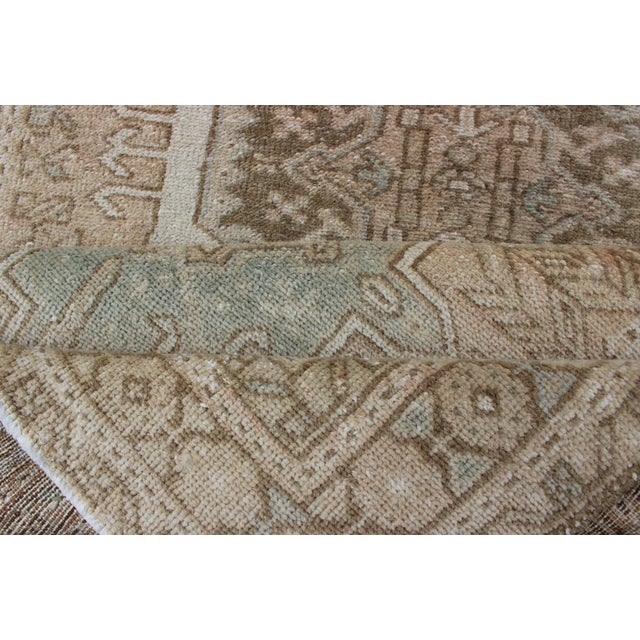 Vintage Persian Karajeh Runner With Geometric Medallion Design in Soft Neutral For Sale - Image 12 of 13