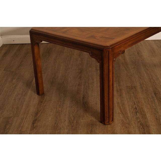 Drexel Heritage Sketchbook Collection Burl Wood Parsons Extendable Dining Table For Sale In Philadelphia - Image 6 of 18