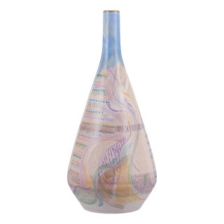Vintage Italian Ceramic Vase with Abstract Motif by Monica Grandi, 1980s For Sale