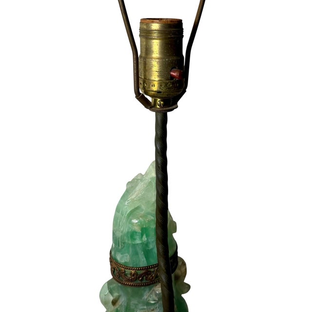 Antique Chinese Carved Quartz Figural Lamp For Sale In Tampa - Image 6 of 7