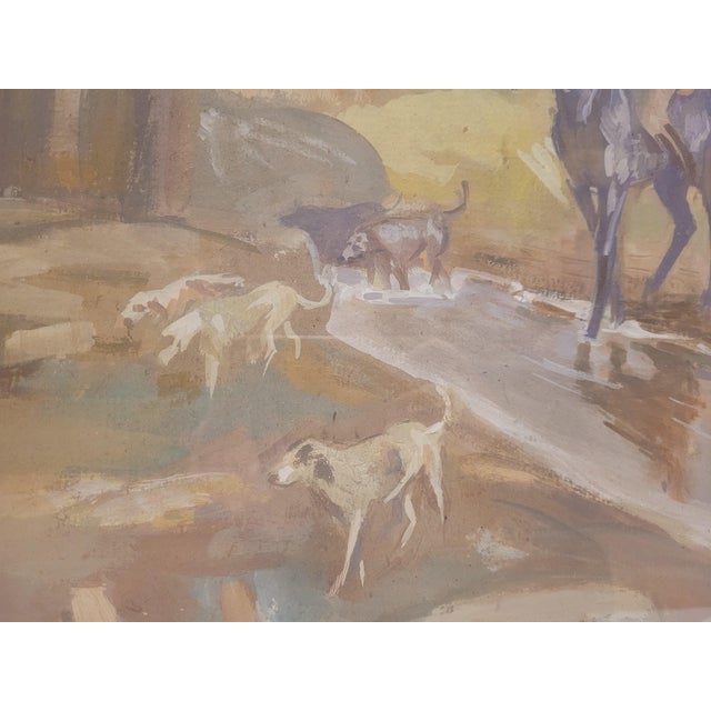 Pedro Mozos, Hunting Day, 1950s, Tempera on Cardboard For Sale - Image 9 of 14