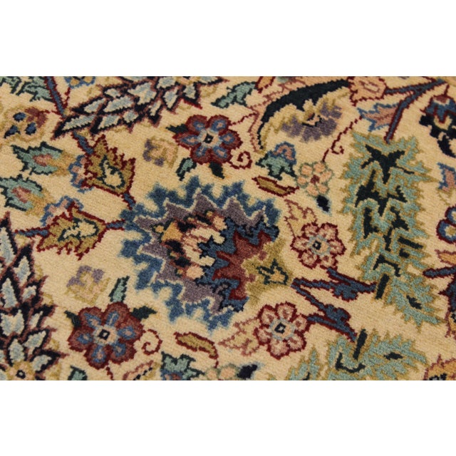 Shabby Chic 1990's Pak-Persian Beige/Blue Wool Rug - 6'1'' X 9'3'' For Sale - Image 4 of 9