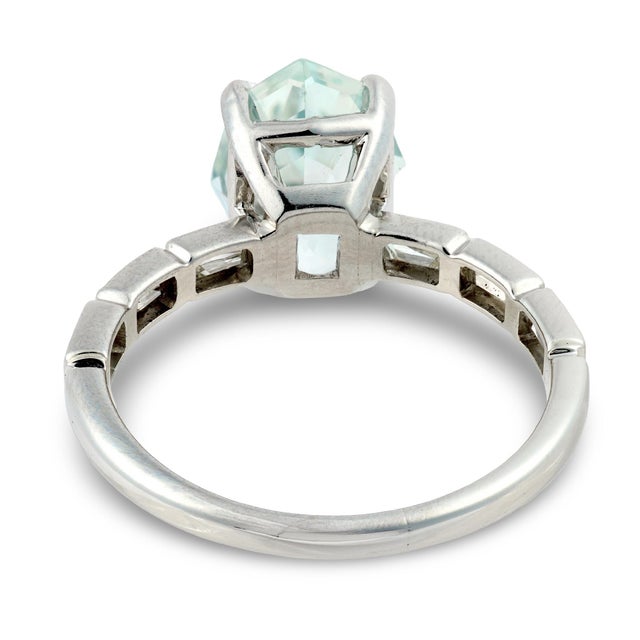 1950s Mid Century Gia 4.50 Carat Ceylon Sapphire Diamond Platinum Ring, Size 8.25 For Sale In Los Angeles - Image 6 of 7