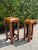 Late 20th Century Vintage Graduated Bamboo & Rattan Pedestal Plant Stands, Pair For Sale - Image 5 of 10
