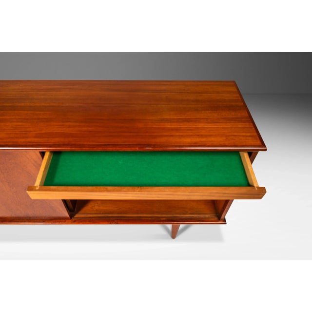 Brown Danish Mid-Century Modern Heirloom Credenza / Cabinet Attributed to Arne Vodder for Sibast Constructed From Teak Wood, Denmark, C. 1960's For Sale - Image 8 of 12