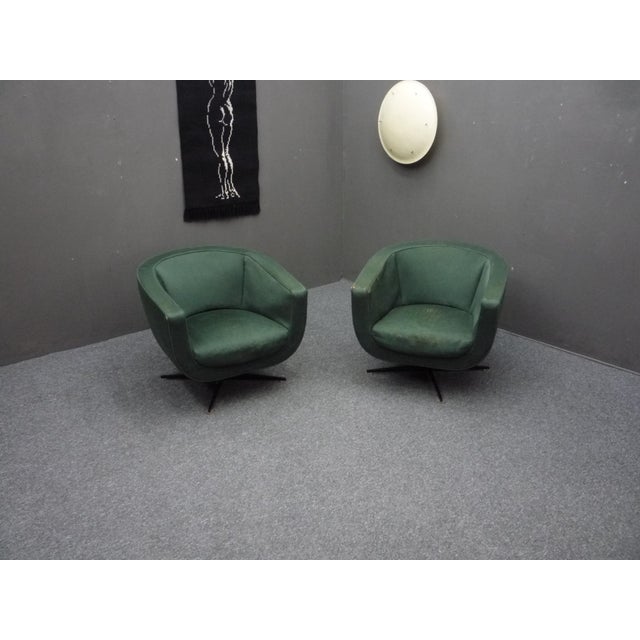 Very rare chairs by Jacques Brule. Designed in 1966, they were manufactured by Hans Kaufeld, Germany. This rare set can be...