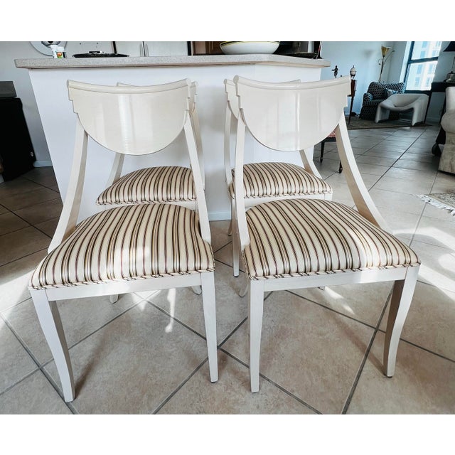 Italian Vintage Pietro Constantini Lacquered Italian Dining Chairs – Set of 4 For Sale - Image 3 of 5