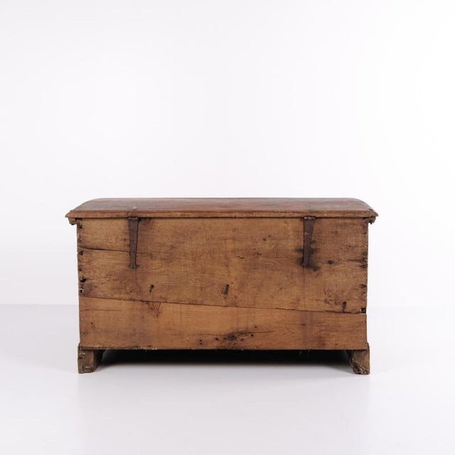Chest in Oak with Carved Details and Fruitwood Inlays, 1860s For Sale - Image 4 of 14