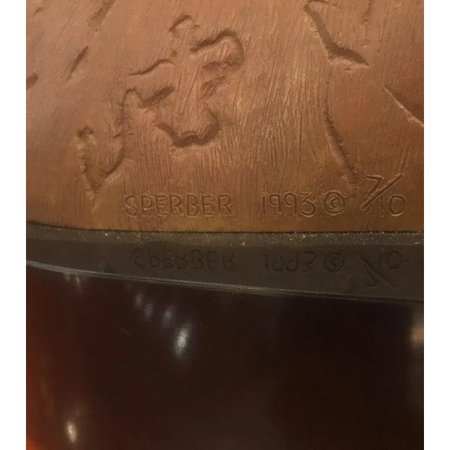 Metal Modern Bronze Mother and Child Sculpture For Sale - Image 7 of 10