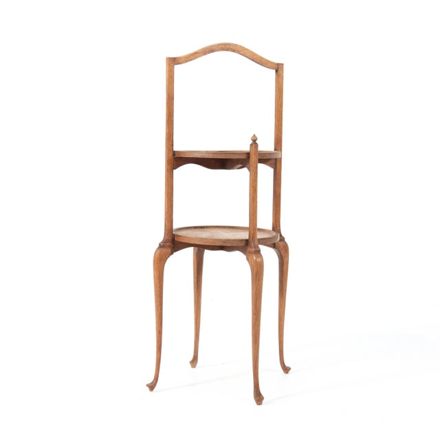 Wood Queen Anne Style Oak Cake Stand from H. Pander & Zn., 1920s For Sale - Image 7 of 11