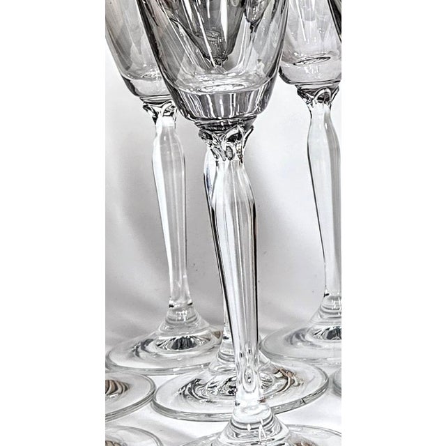 Smoky Long Stemmed Art Nouveau Champagne Flutes- Set of Eight For Sale - Image 6 of 11