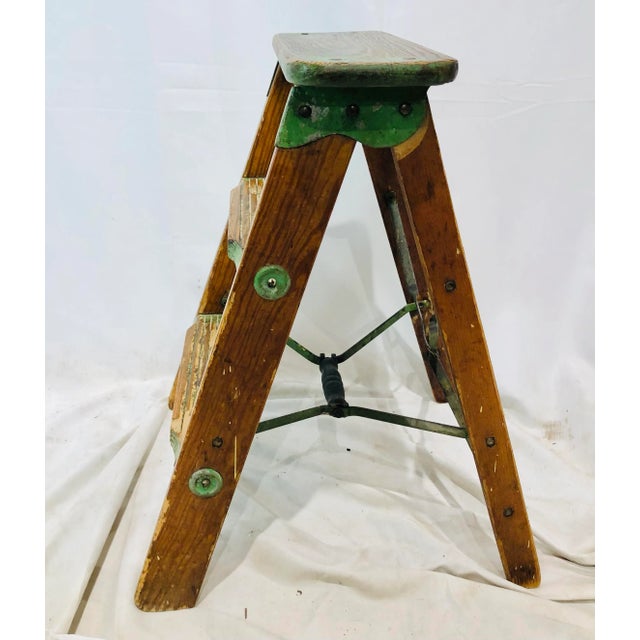 Early 20th Century Antique Wooden Step Stool Table For Sale In Raleigh - Image 6 of 13