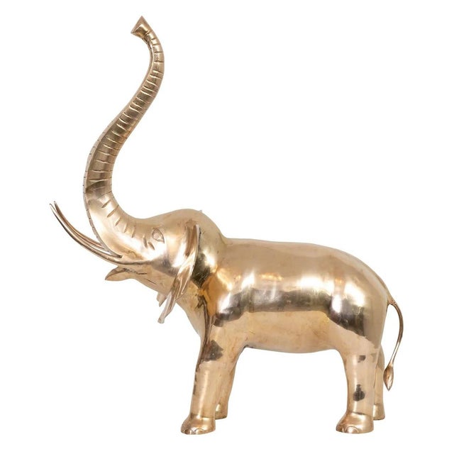 Brass Full Bodied Elephant Sculpture For Sale - Image 9 of 15
